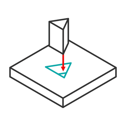 A pin standing in a matching hole, with a small gap around it
