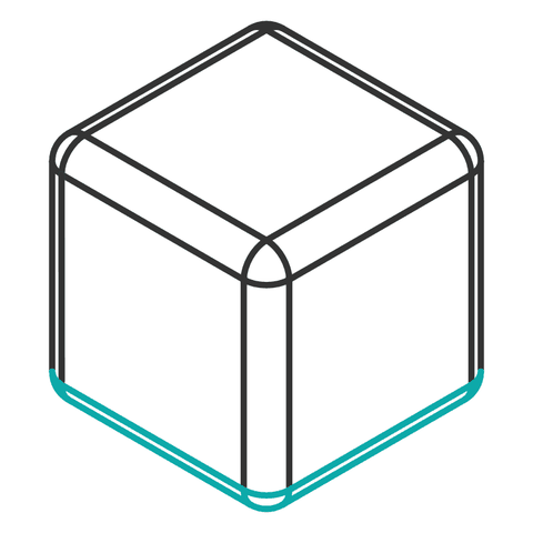 A cube with rounded edges