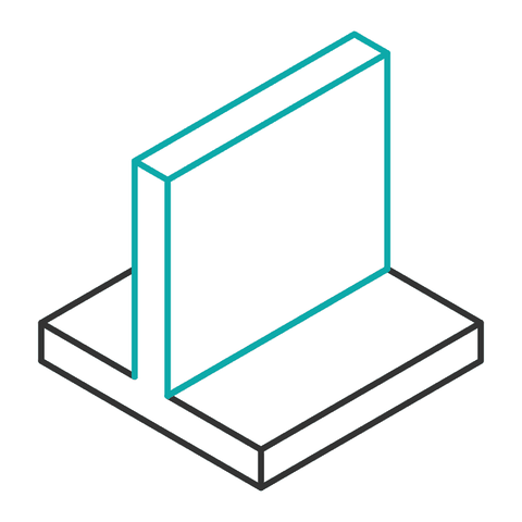 A thin wall standing on a base